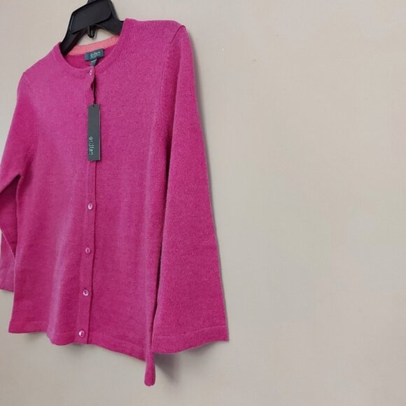 Griffen Cashmere pink 2 ply cardigan sweater size small - Picture 3 of 7